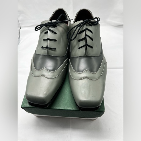Custom two toned grey shoes with black soles. (MB2) main image 4
